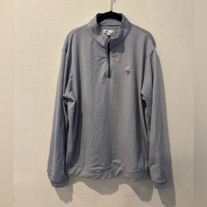 Peter Millar Golf Quarter Zip Pullover White Grey Striped size XL Like New